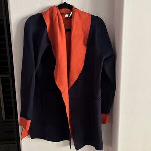 Casual blue jacket with orange lining